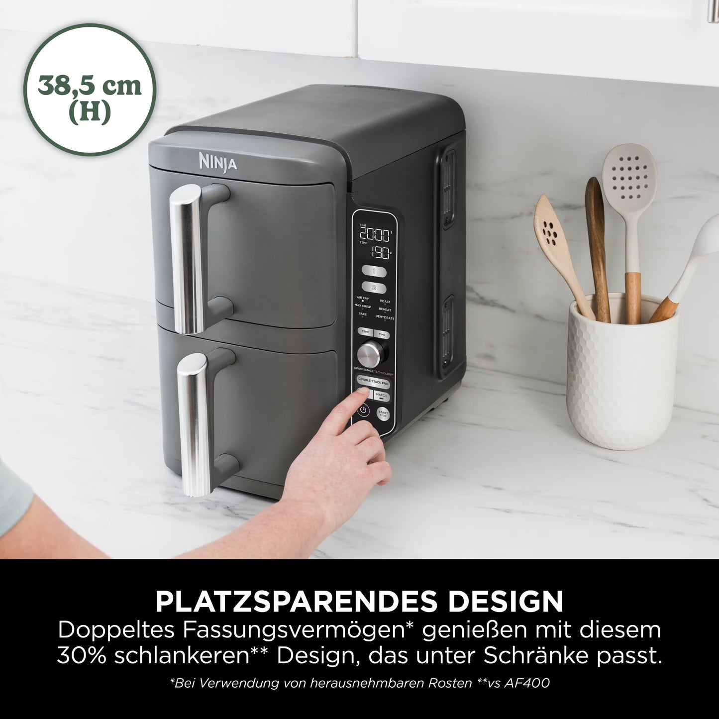 Ninja Double Stack XL 2-Ebenen Heißluftfritteuse 9,5 L