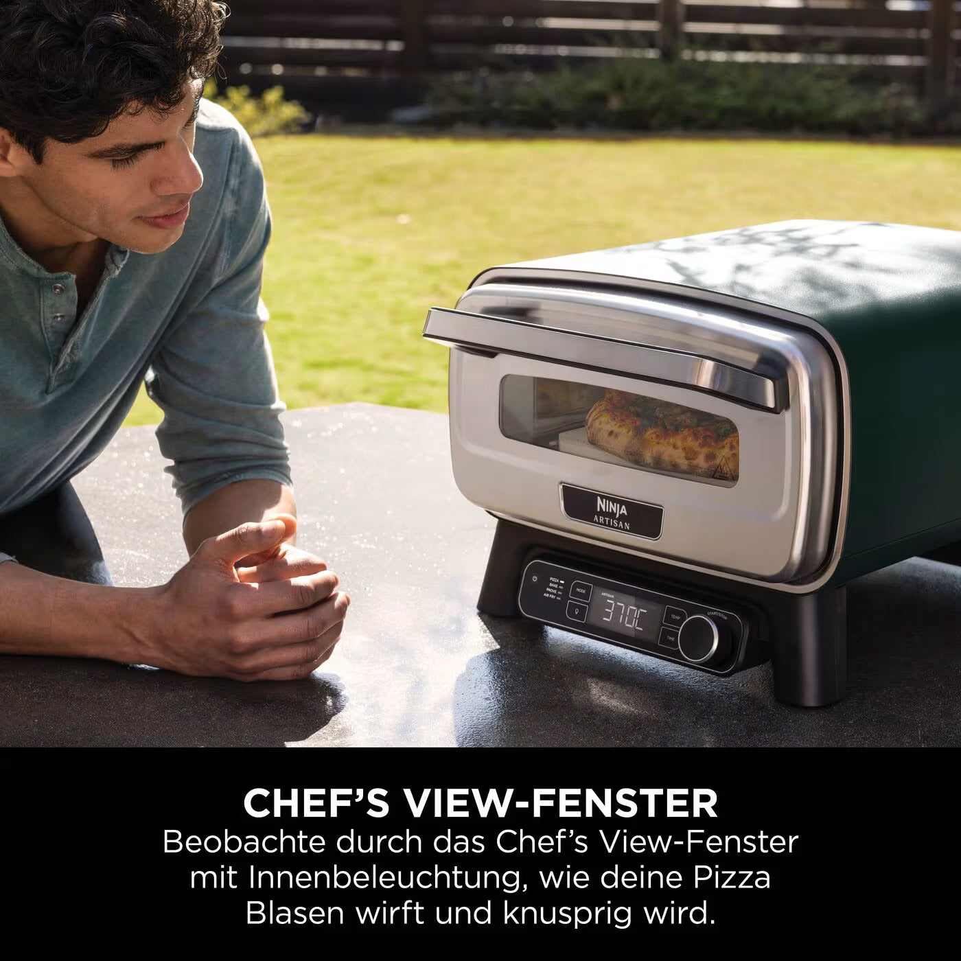 Ninja Artisan Outdoor-Elektro-Pizzaofen und Heißluftfritteuse