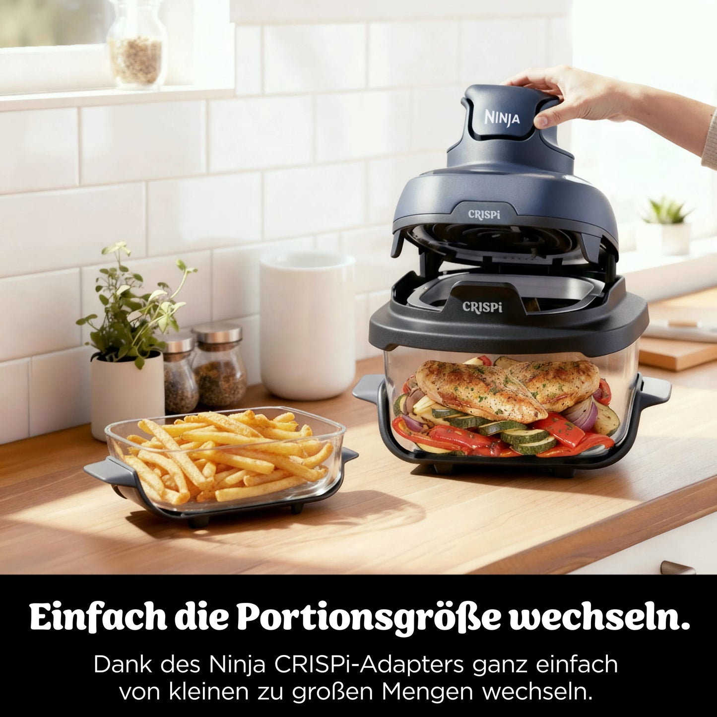 Ninja CRISPi Glas-Heißluftfritteuse - Meal Prep Set