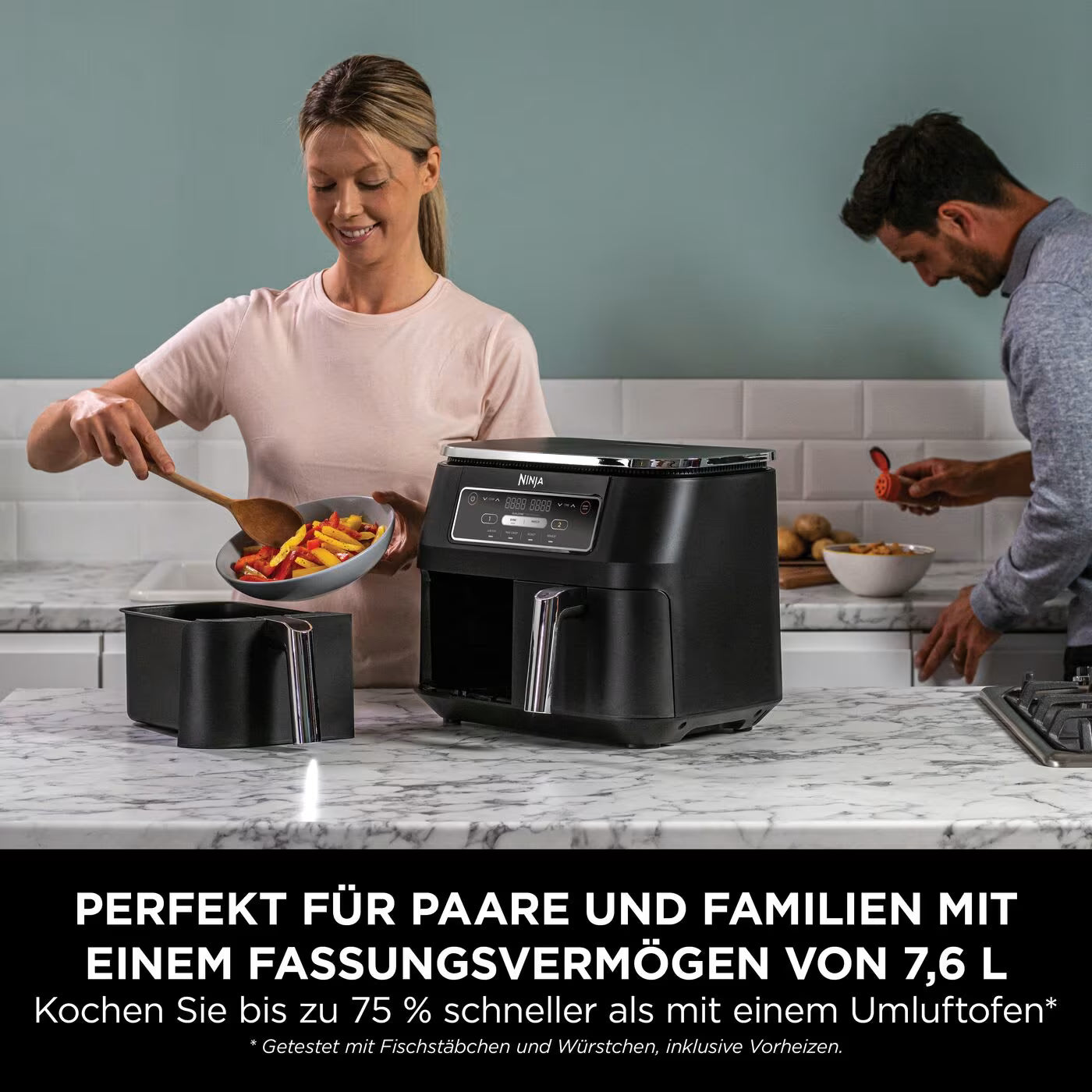 Ninja Foodi 4-in-1 Dual Zone Heißluftfritteuse 7,6 L