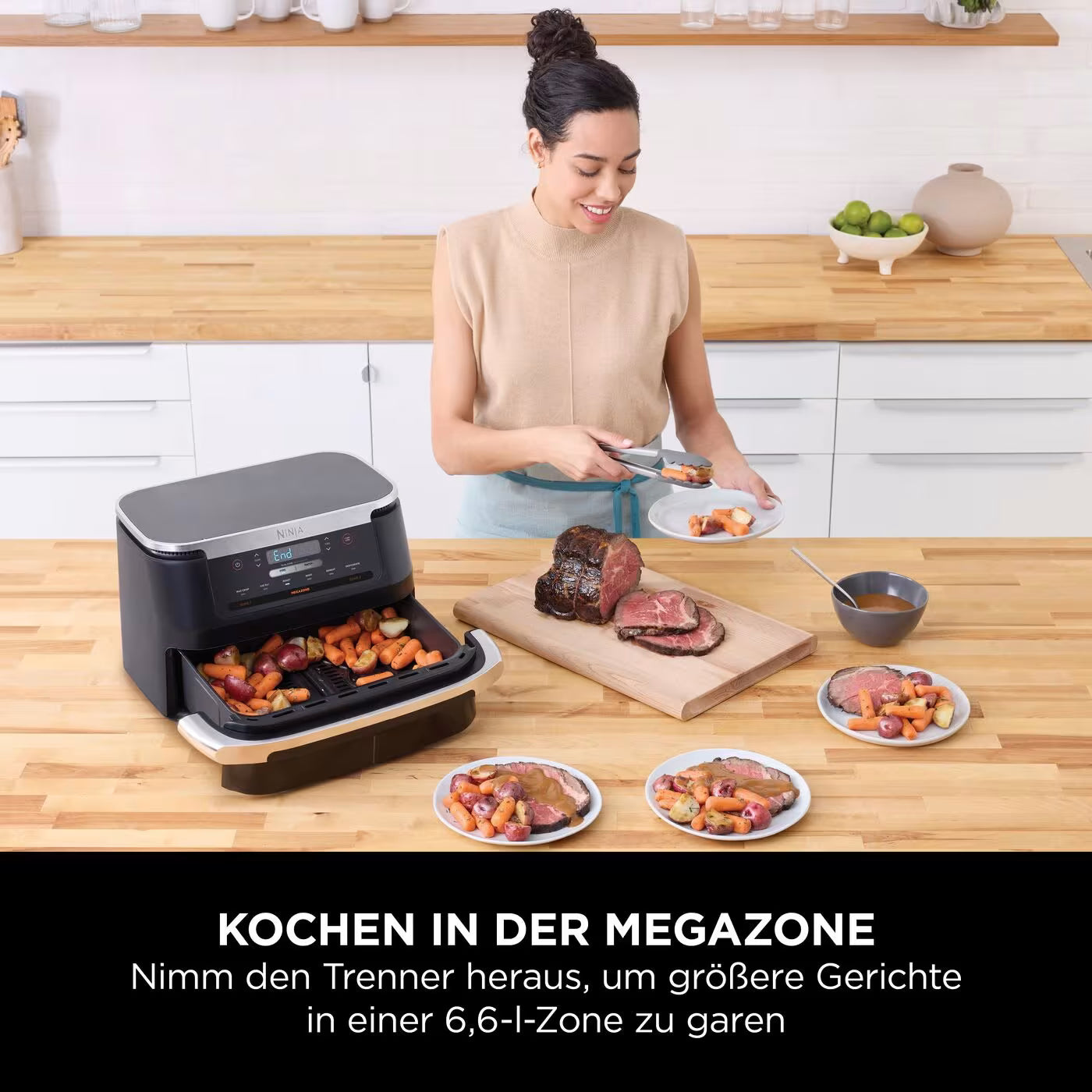Ninja FlexDrawer Heißluftfritteuse 6,6 L