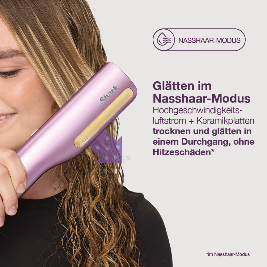 Shark SilkiPro Straight Glätteisen und Haartrockner - Lila