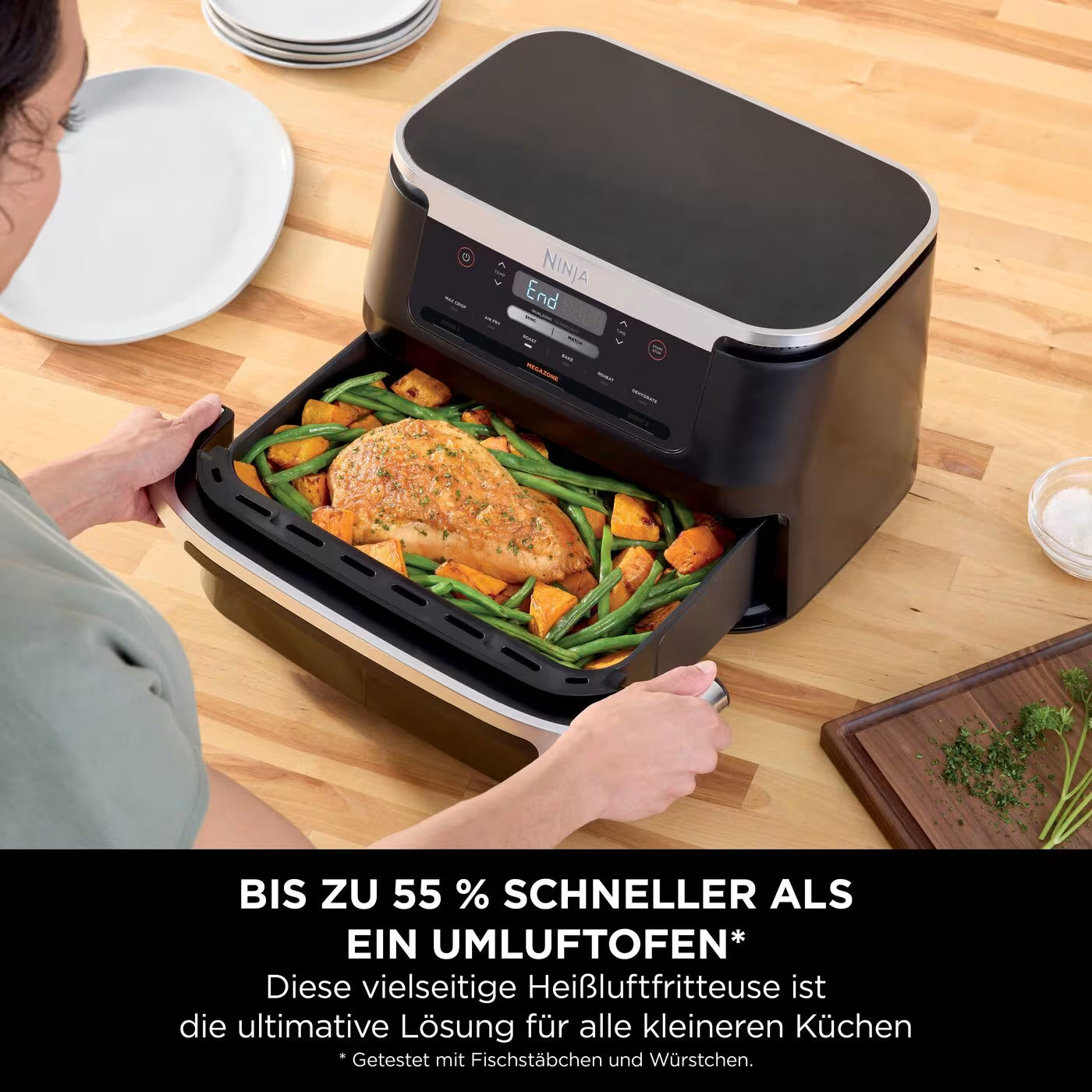 Ninja FlexDrawer Heißluftfritteuse 6,6 L