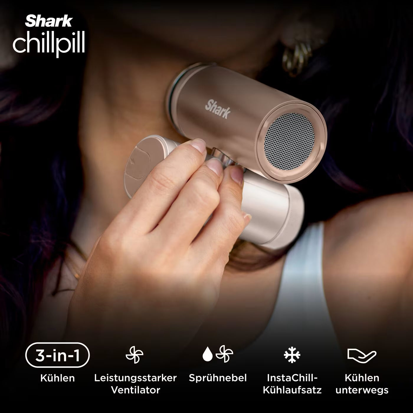 Shark ChillPill 3-in-1 Ventilator mit Sprühnebel – Beige