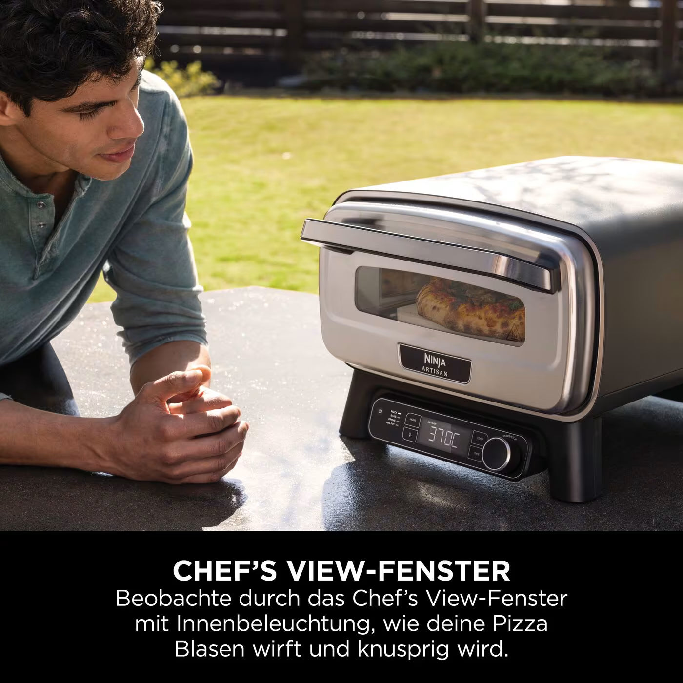 Ninja Artisan Outdoor-Elektro-Pizzaofen und Heißluftfritteuse