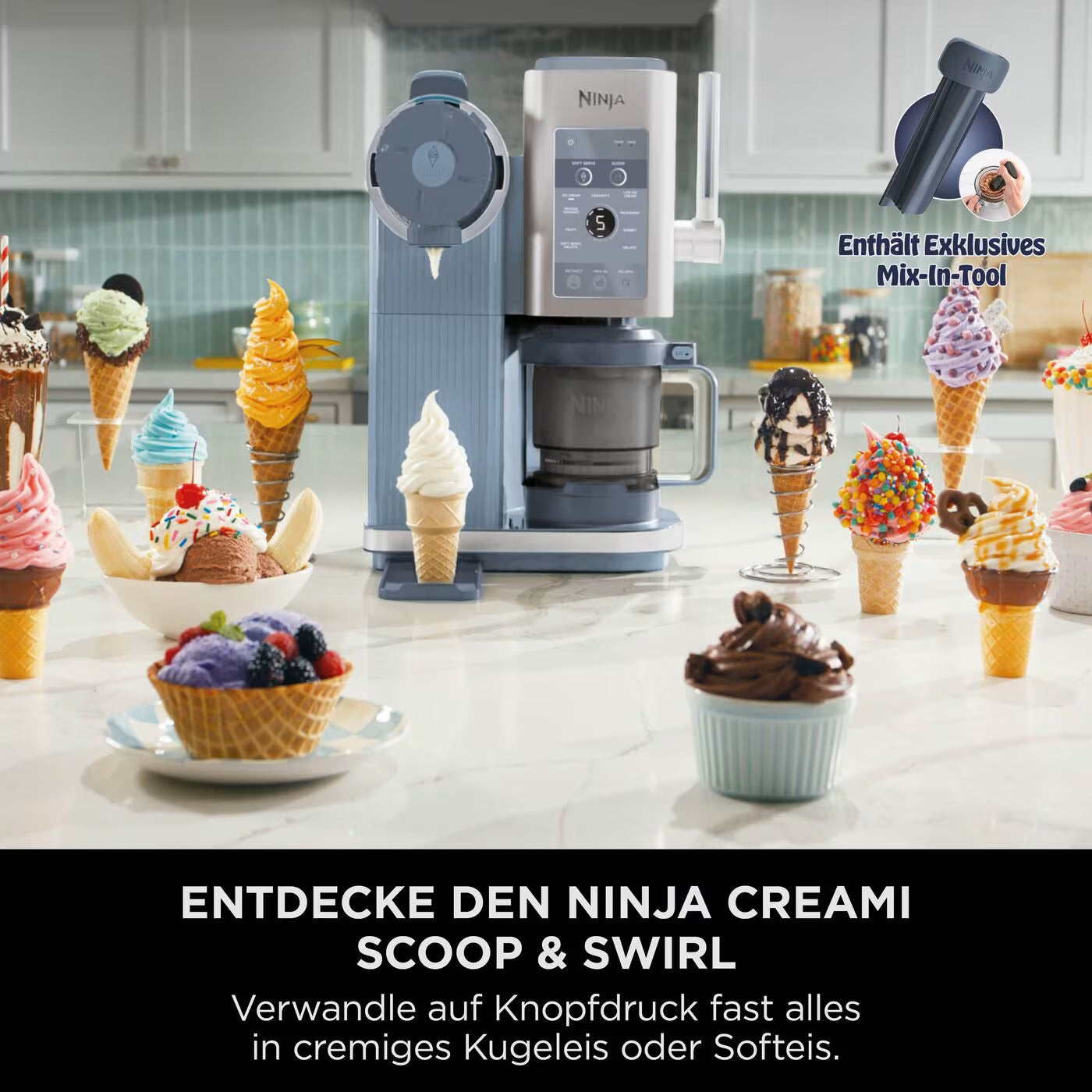 Ninja CREAMi Scoop & Swirl 13-in-1 Softeis- und Eismaschine