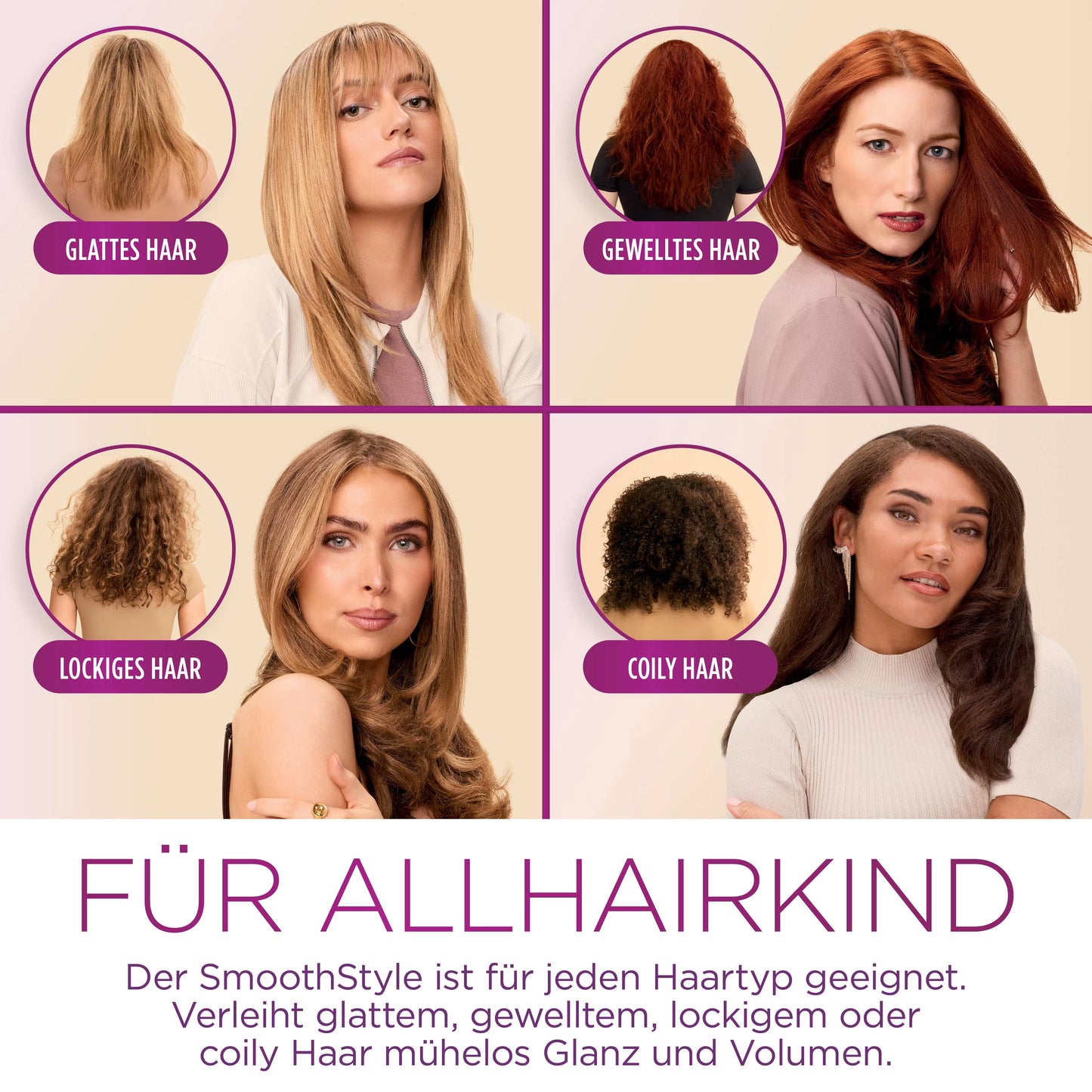 Shark SmoothStyle Warmluftbürste mit Glättungskamm, inkl. hitzeresistente Aufbewahrungstasche