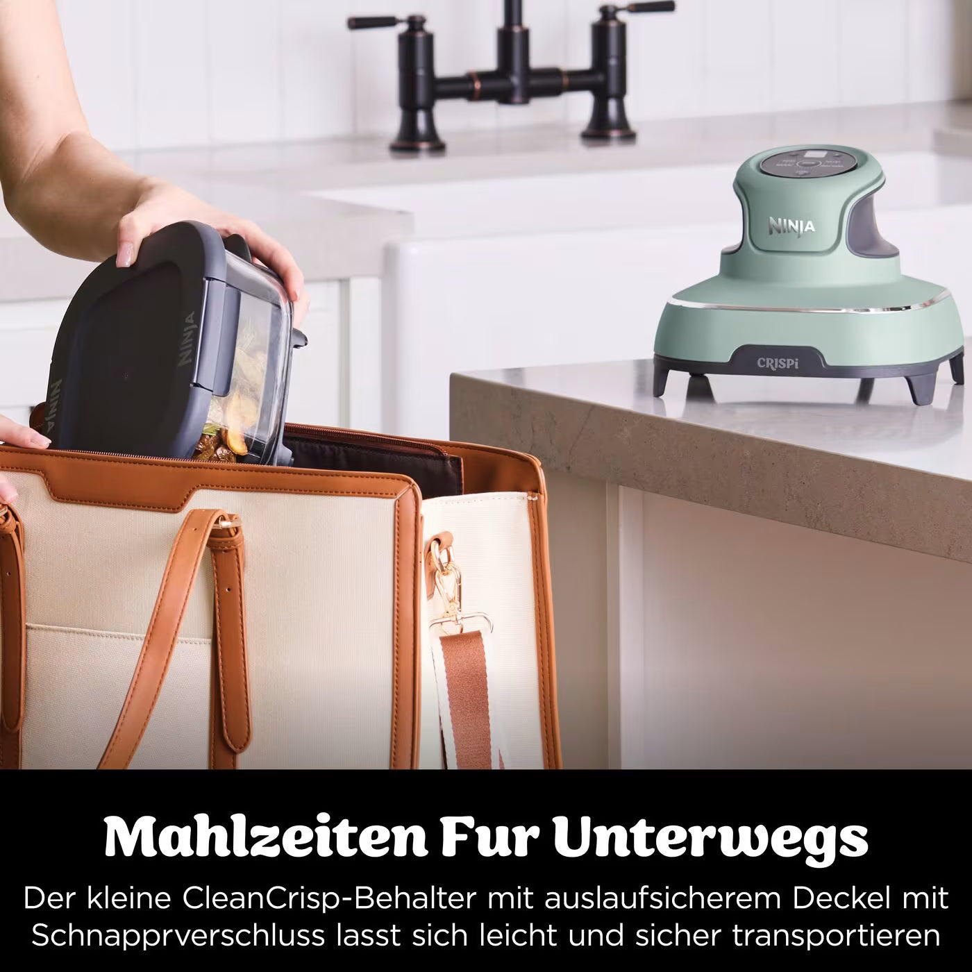 Ninja CRISPi 4-in-1 Tragbare Glas-Heißluftfritteuse