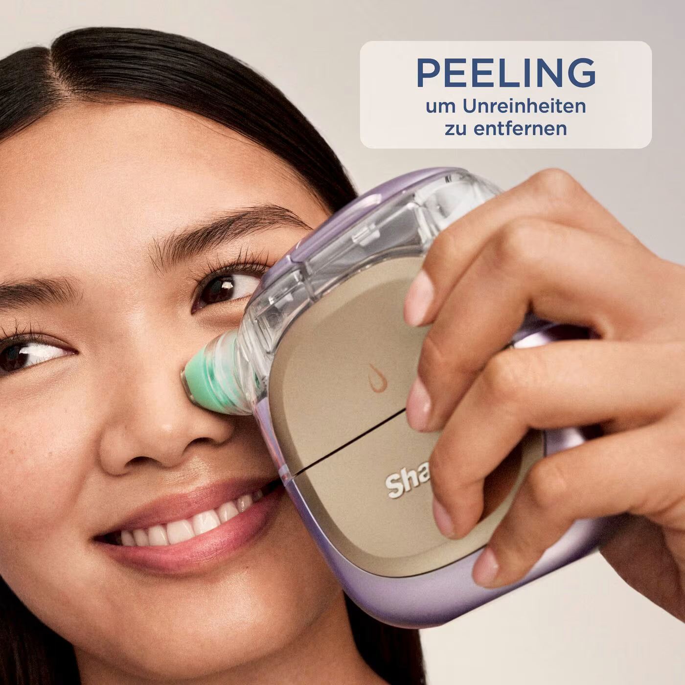 Shark FacialPro Glow + DePuffi Hydro-Powered Facial System für zu Hause – Spa Purple