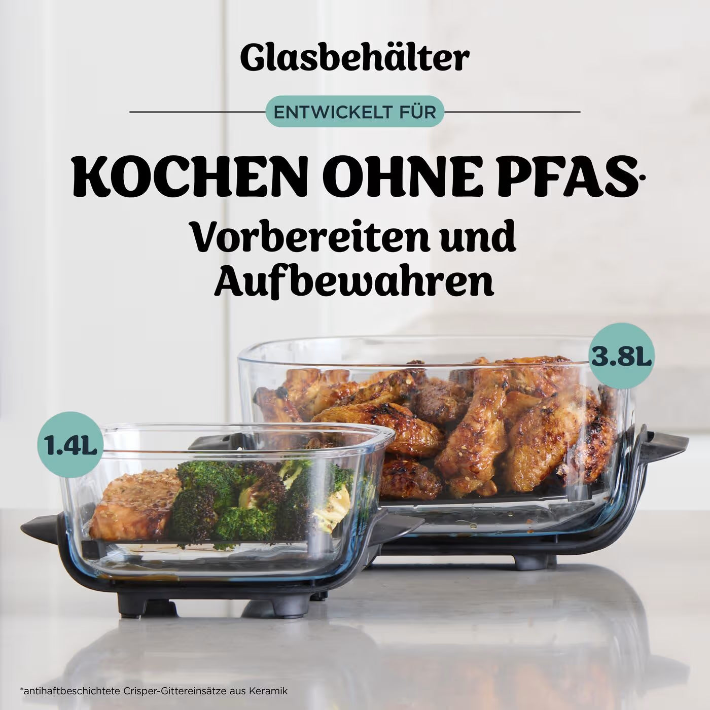 Ninja CRISPi Glas-Heißluftfritteuse - Flex Set