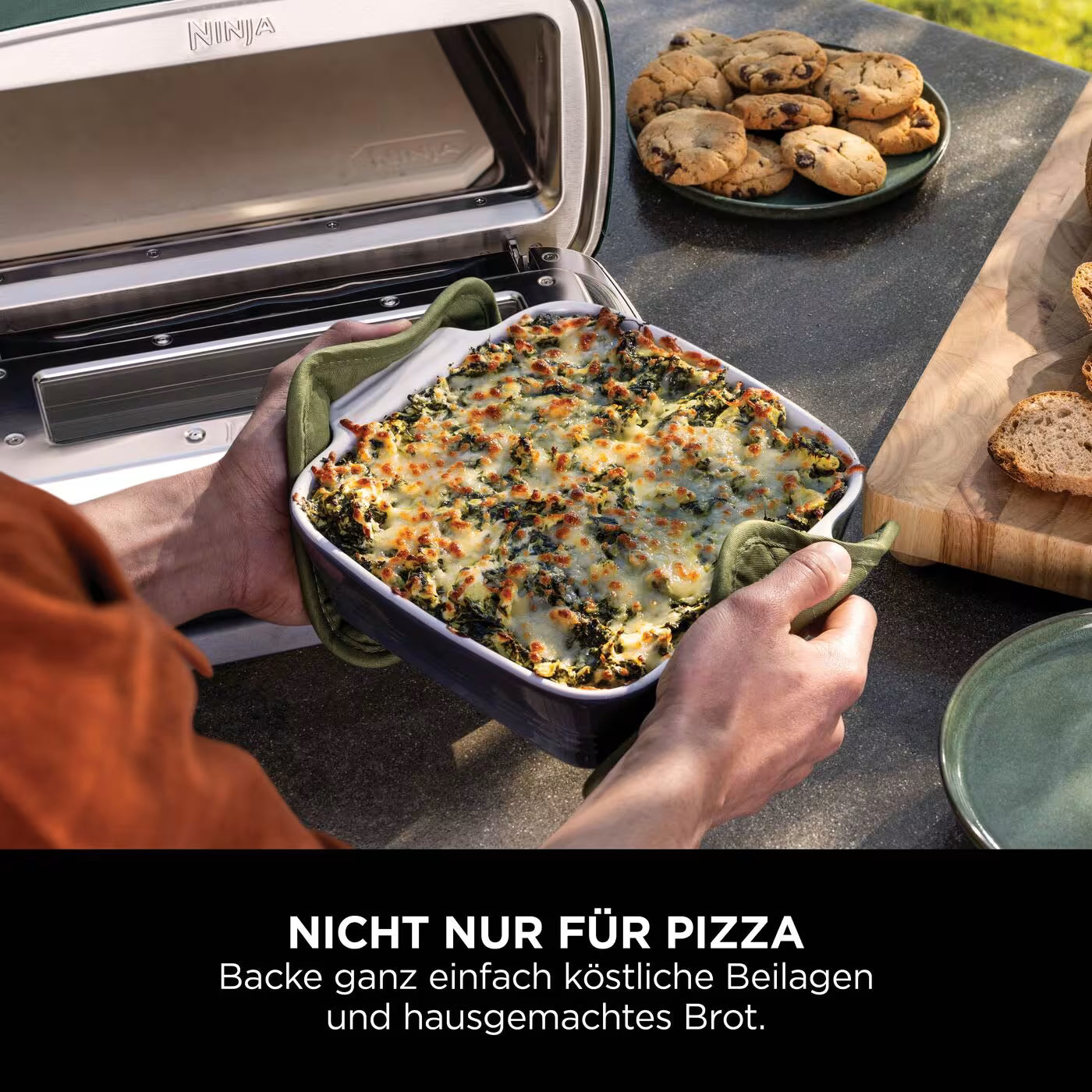 Ninja Artisan Outdoor-Elektro-Pizzaofen und Heißluftfritteuse