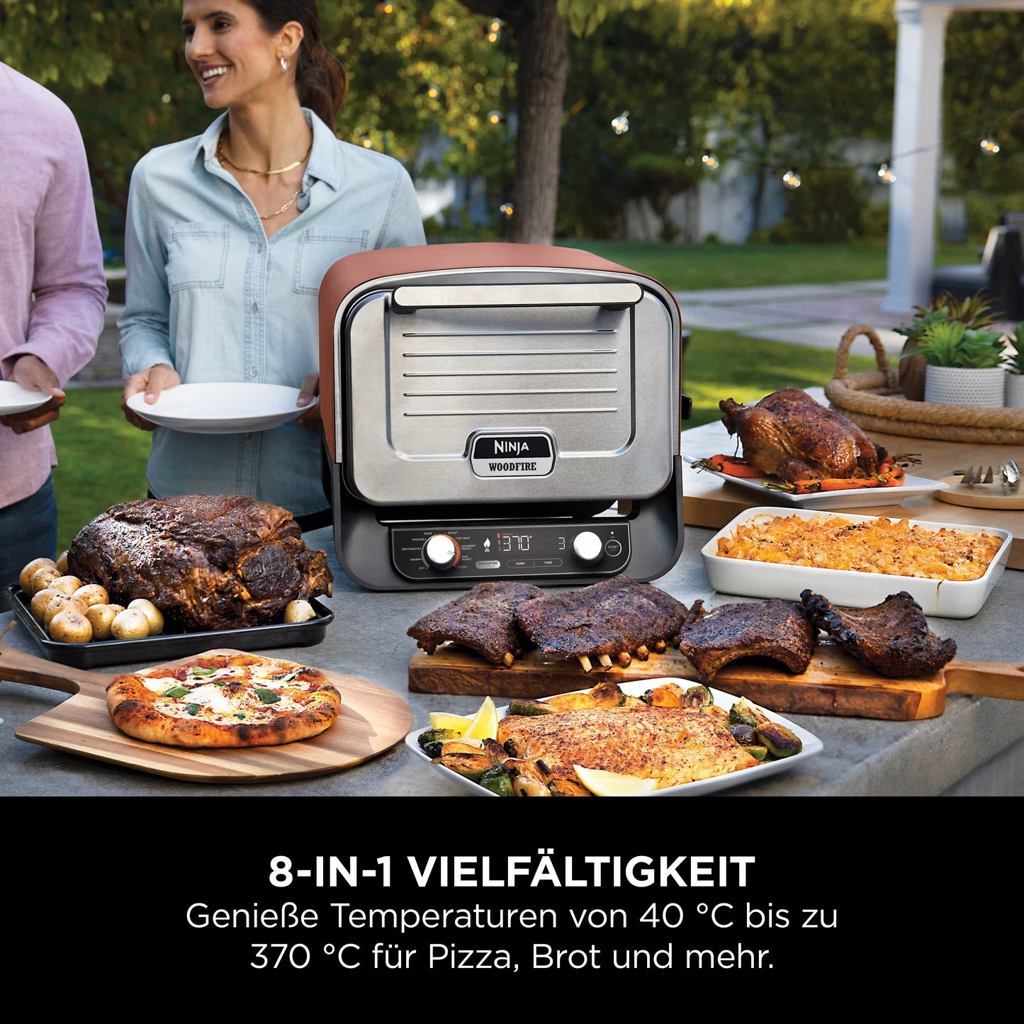 Ninja Woodfire Elektrischer Outdoor Ofen, Pizzaofen und Smoker