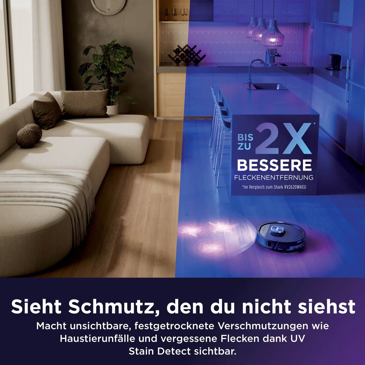 Shark PowerDetect UV Reveal 2-in-1 Saug- und Wischroboter – Schwarz