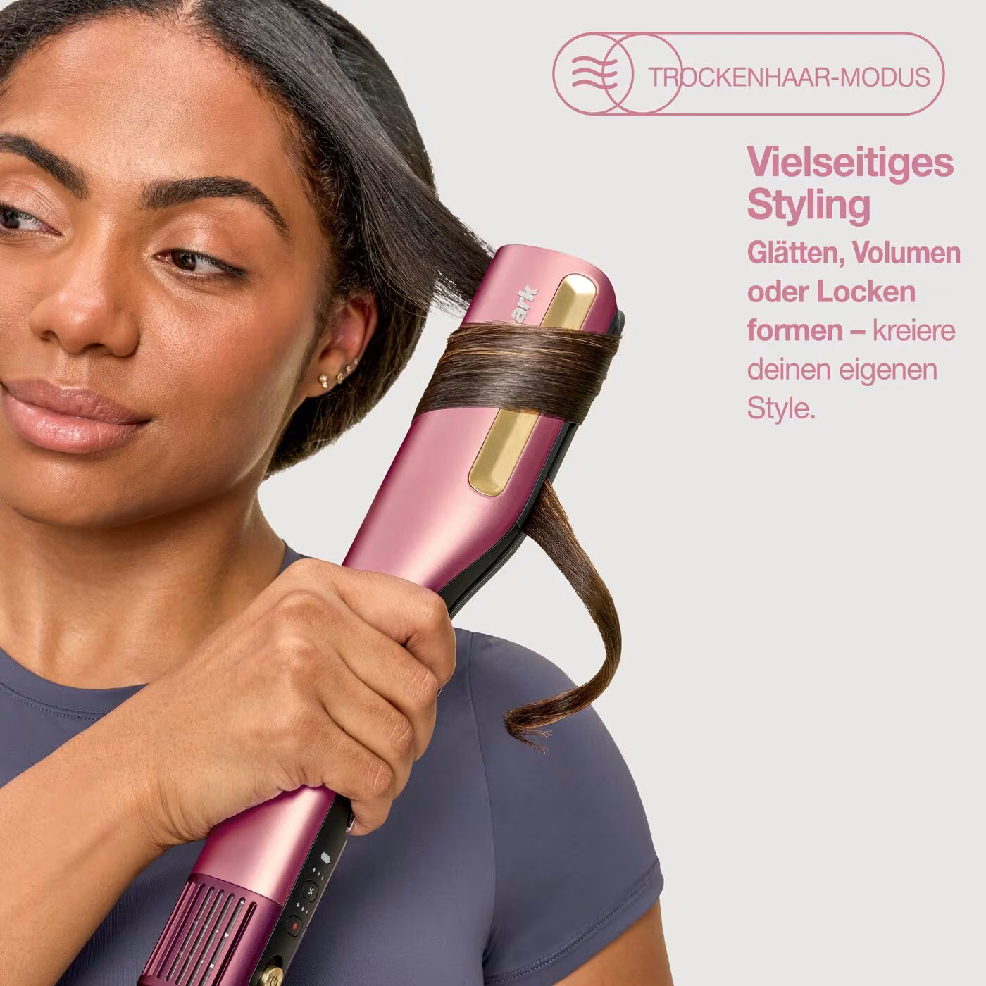 Shark SilkiPro Straight Glätteisen und Haartrockner - Rosa