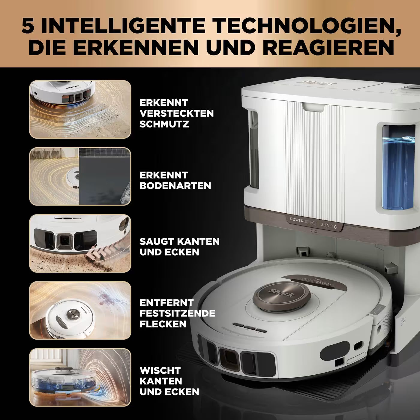 Shark PowerDetect NeverTouch Pro 2-in-1 Saug- und Wischroboter