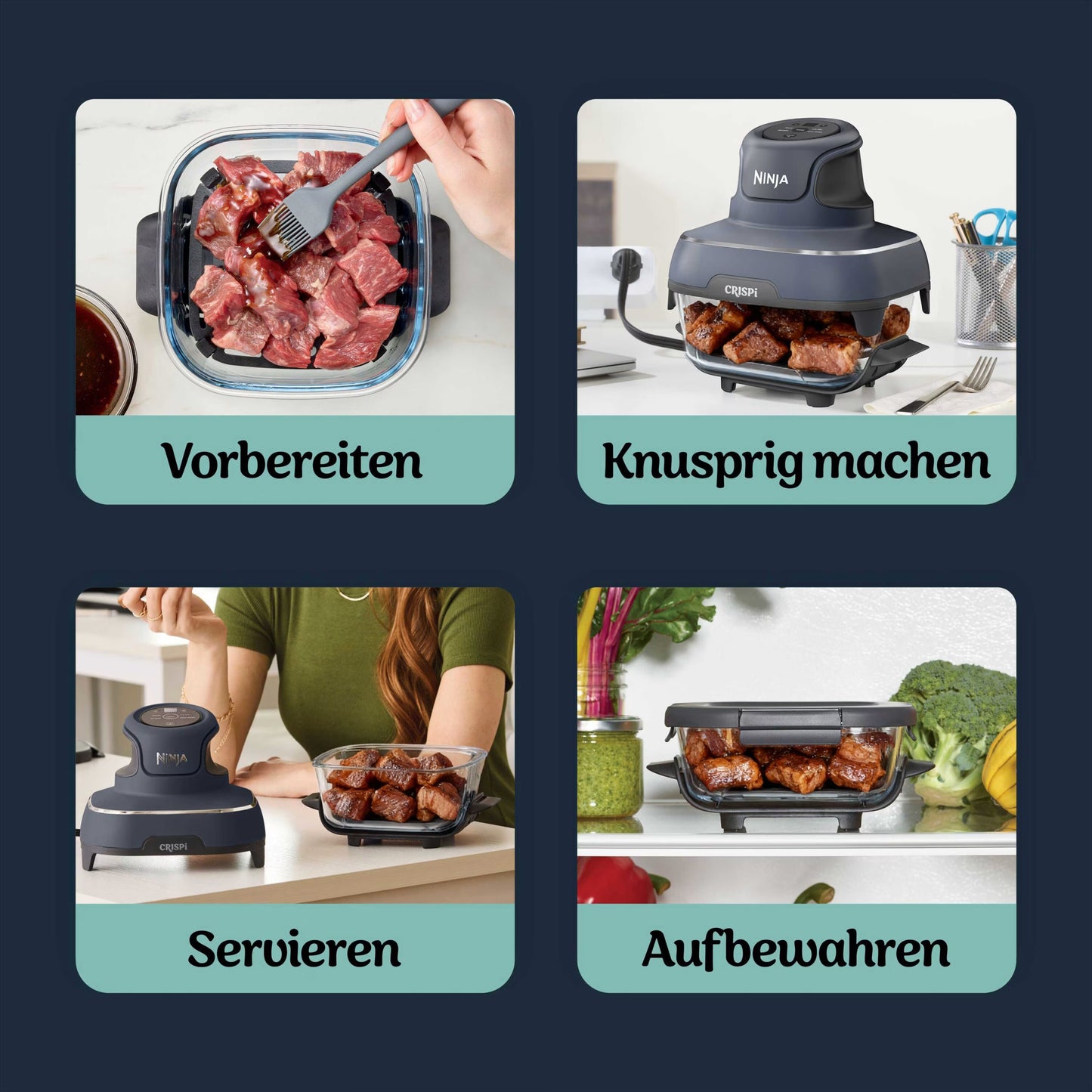 Ninja CRISPi 4-in-1 Glas-Heißluftfritteuse