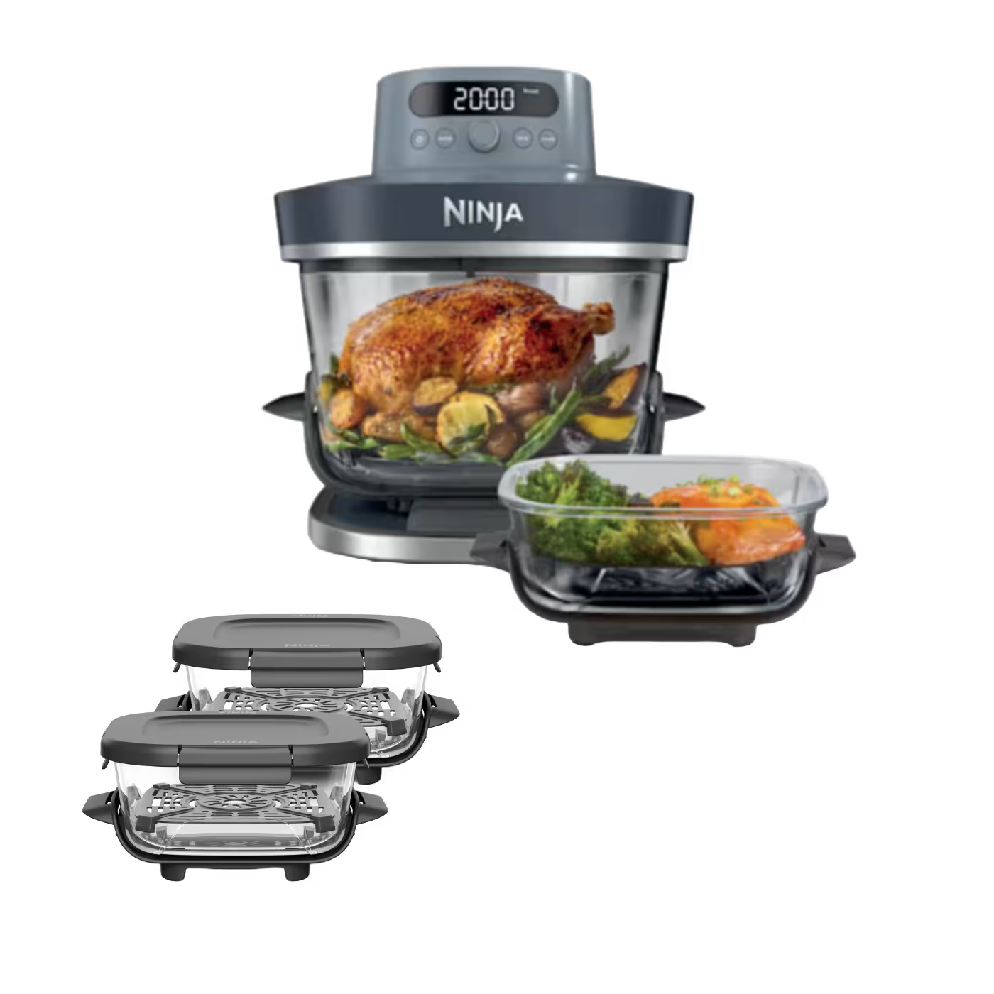 Ninja CRISPi PRO 7-in-1 Glas-Air-Fryer - Family Set