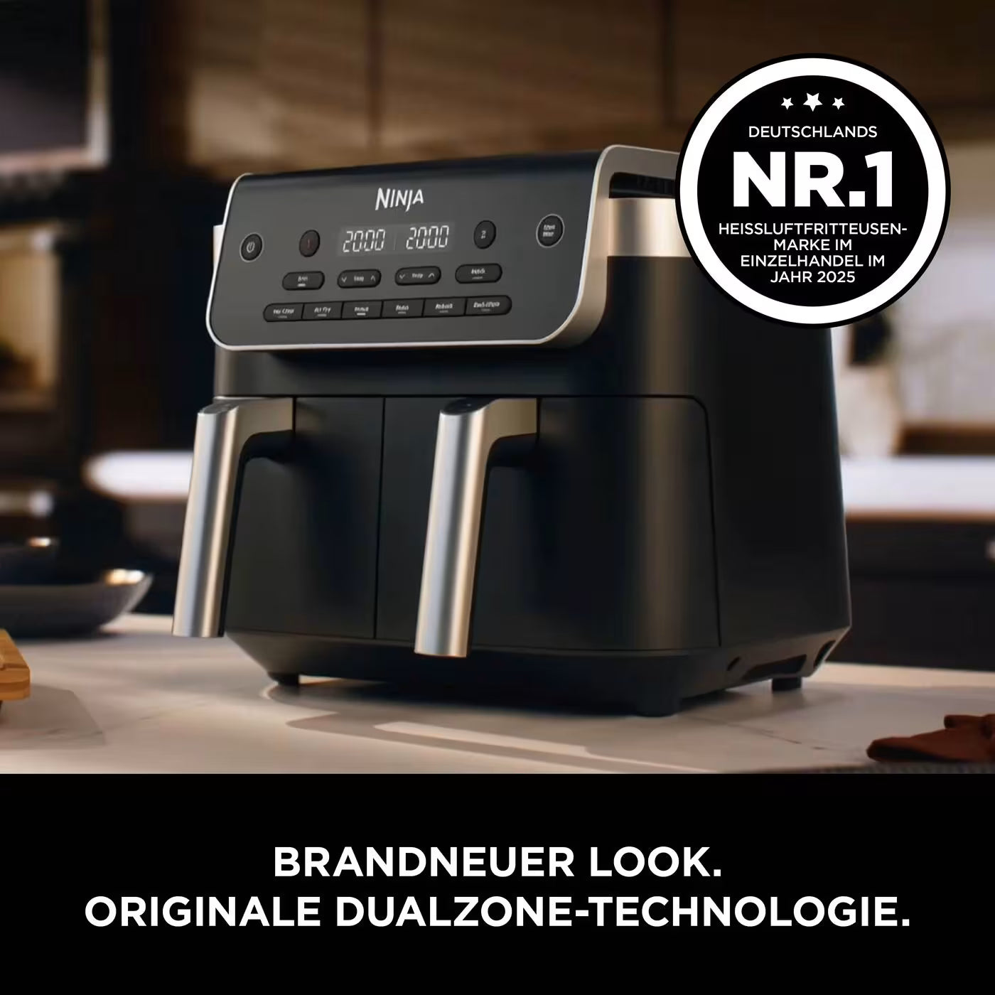 Ninja DualZone 7,6-l-Heißluftfritteuse mit 2 Schubladen