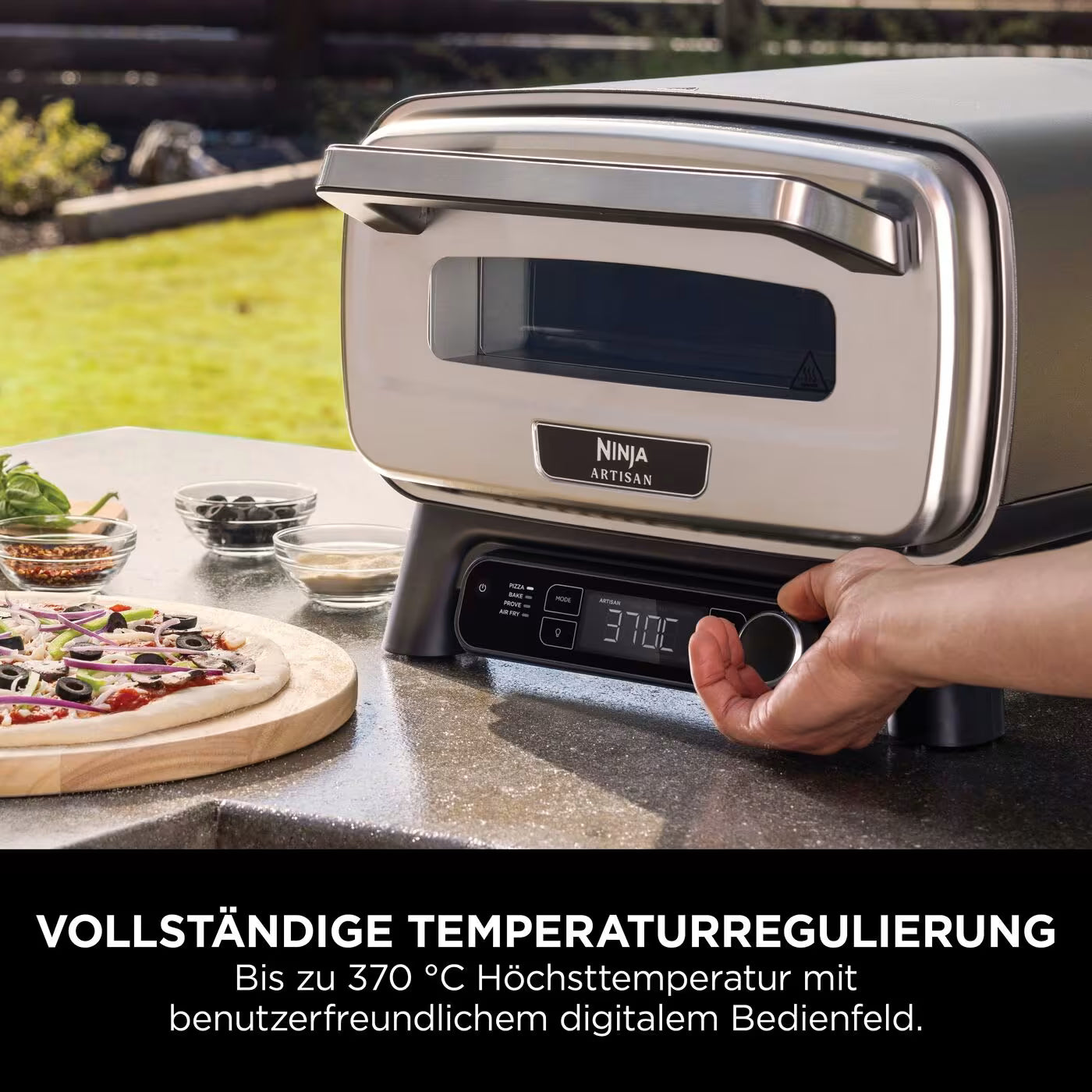 Ninja Artisan Outdoor-Elektro-Pizzaofen und Heißluftfritteuse