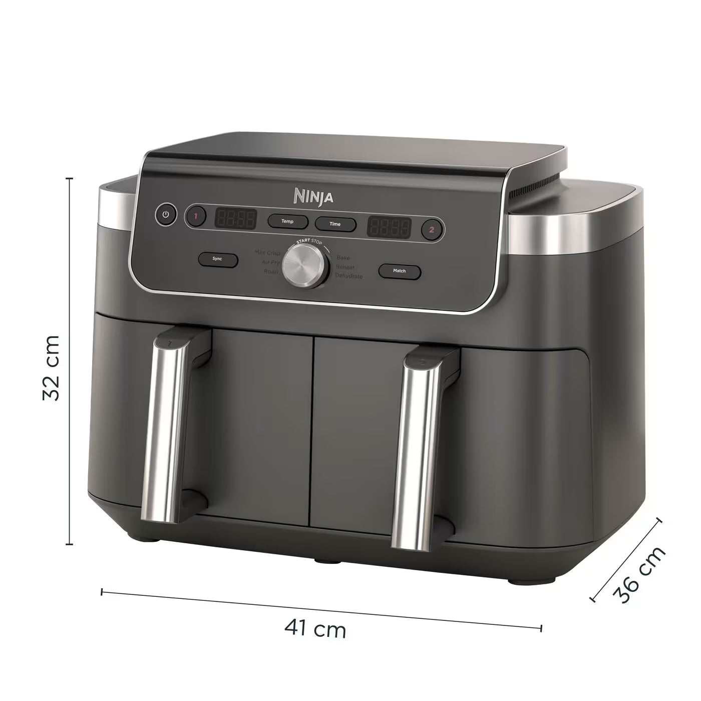 Ninja DualZone XL-Heißluftfritteuse mit 9,5 l Fassungsvermögen und 2 Schubladen
