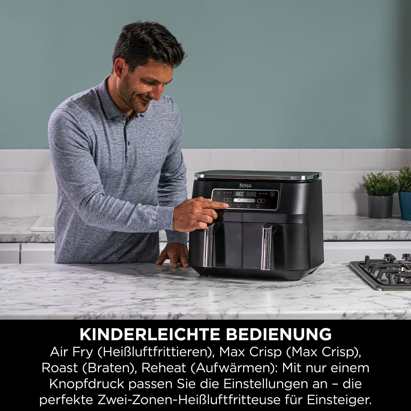Ninja Foodi 4-in-1 Dual Zone Heißluftfritteuse 7,6 L