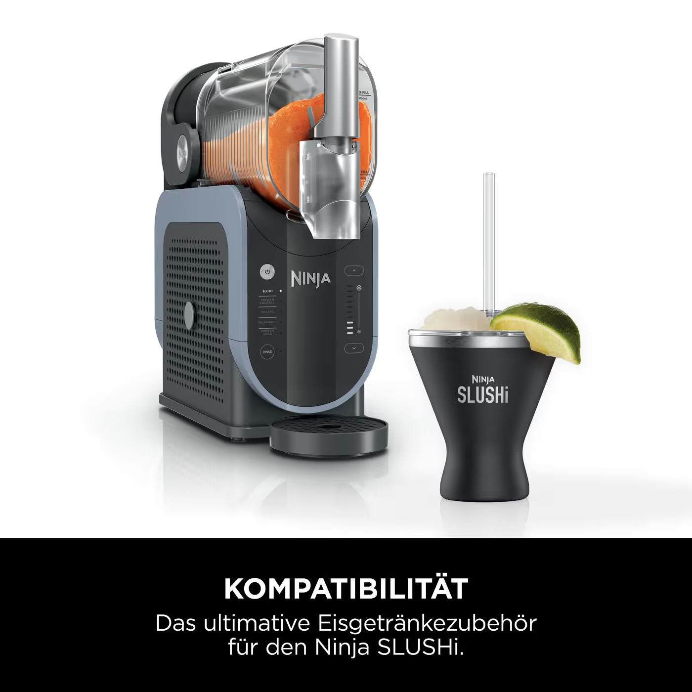 Ninja SLUSHi isolierter Cocktailbecher mit Deckel 2er-Set – Schwarz XSKMRG2BKEUK