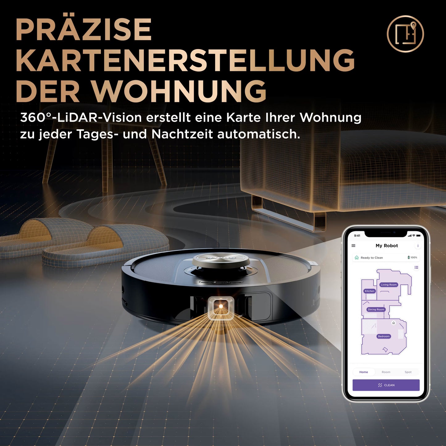 Shark PowerDetect NeverTouch Pro 2-in-1 Saug- und Wischroboter