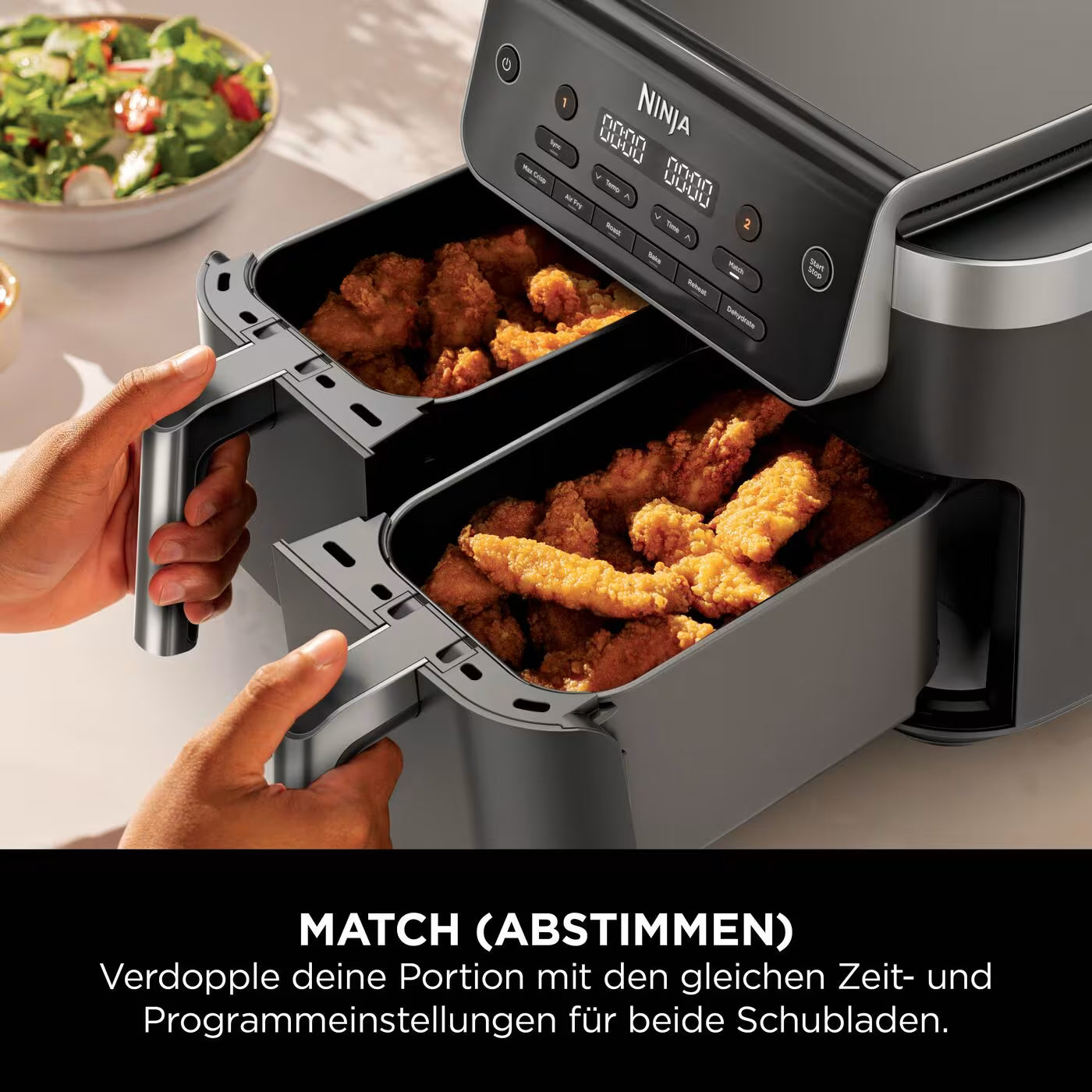 Ninja DualZone 7,6-l-Heißluftfritteuse mit 2 Schubladen