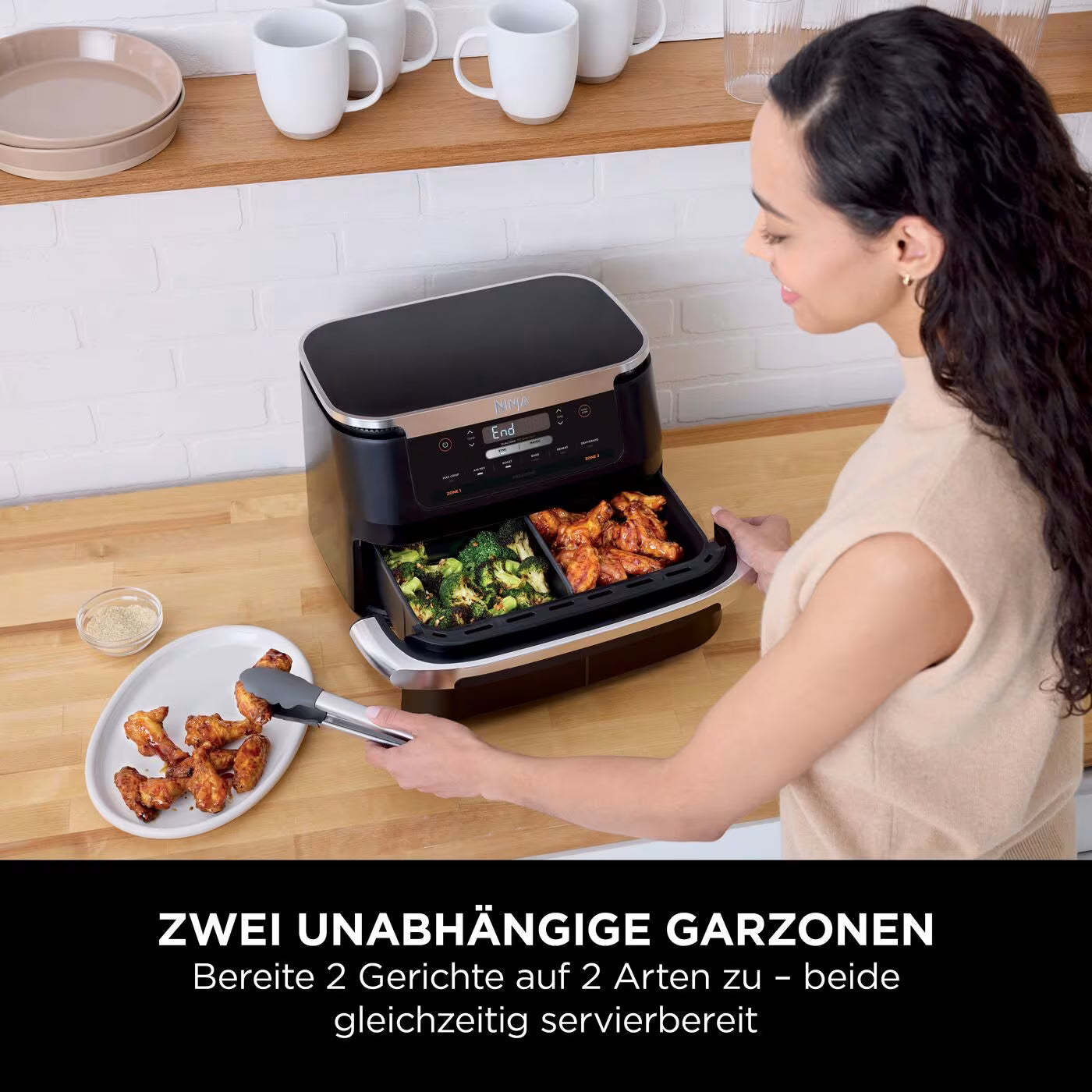 Ninja FlexDrawer Heißluftfritteuse 6,6 L