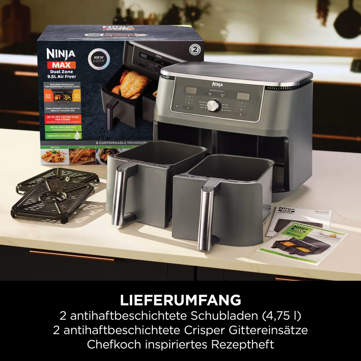 Ninja MAX 6-in-1 Dual Zone Heißluftfritteuse 9,5 L