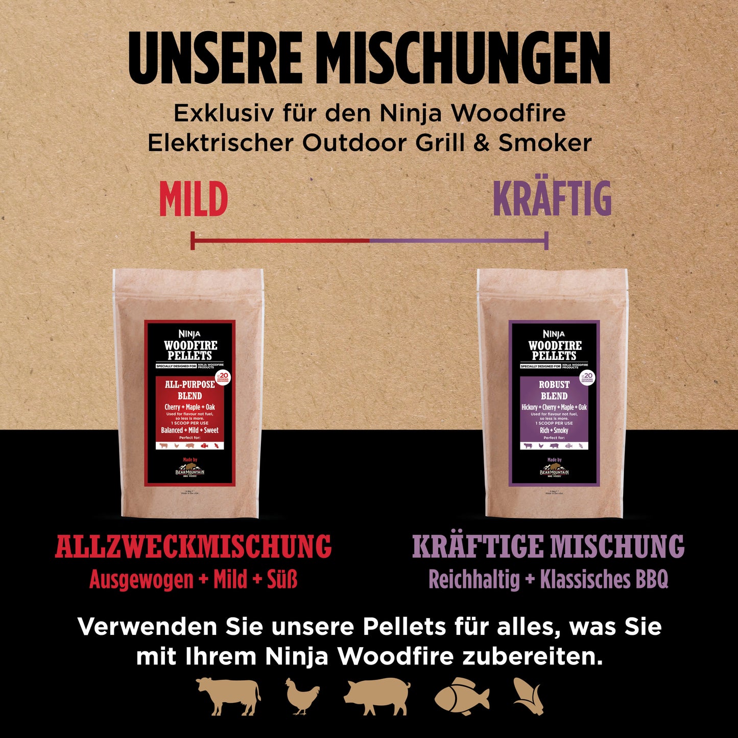 Ninja Woodfire Pellets – Allzweckmischung [900g]