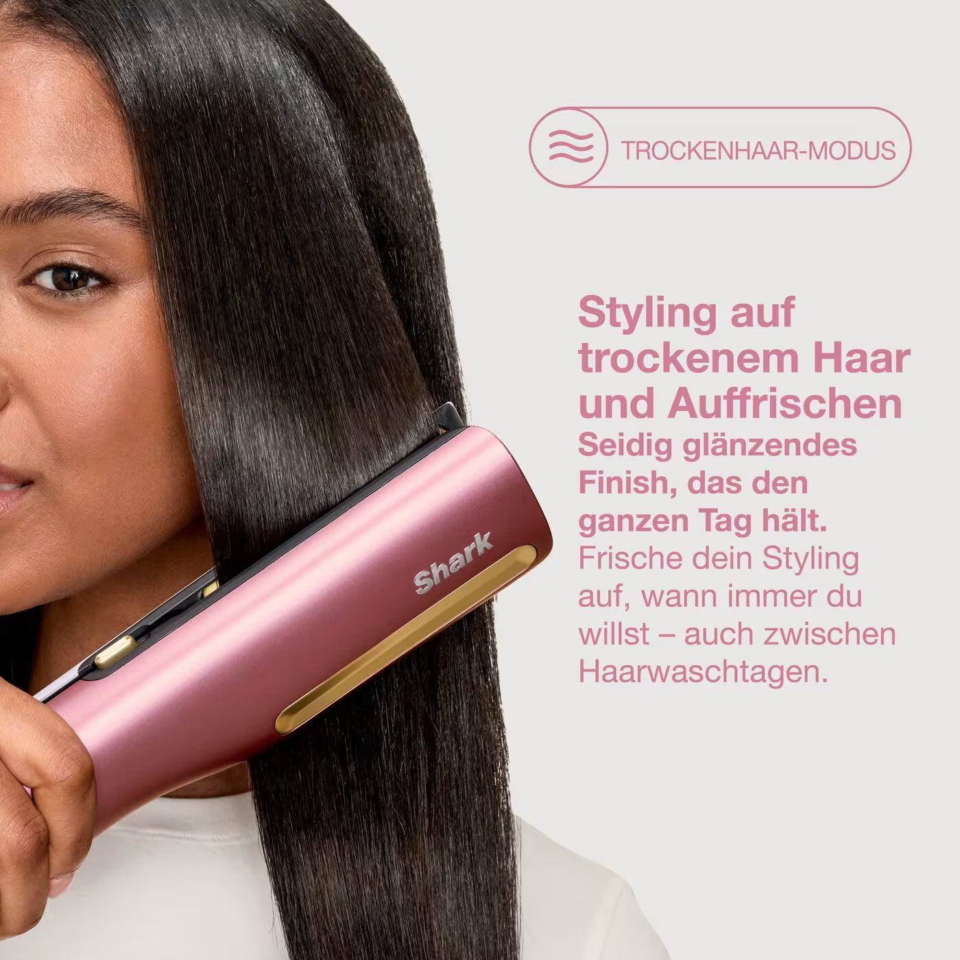 Shark SilkiPro Straight Glätteisen und Haartrockner - Rosa