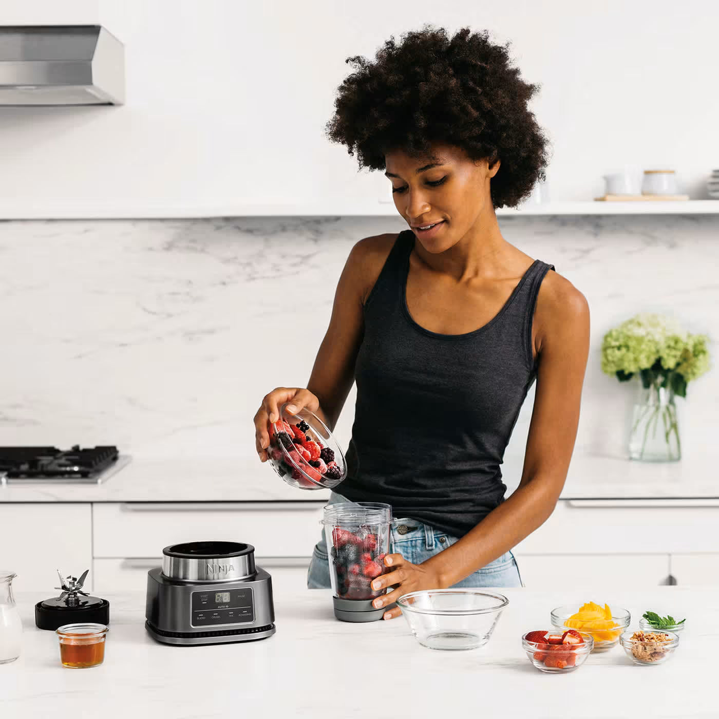Ninja Foodi 2-in-1 Power Nutri Mixer mit Smart Torque & Auto-iQ 1100W