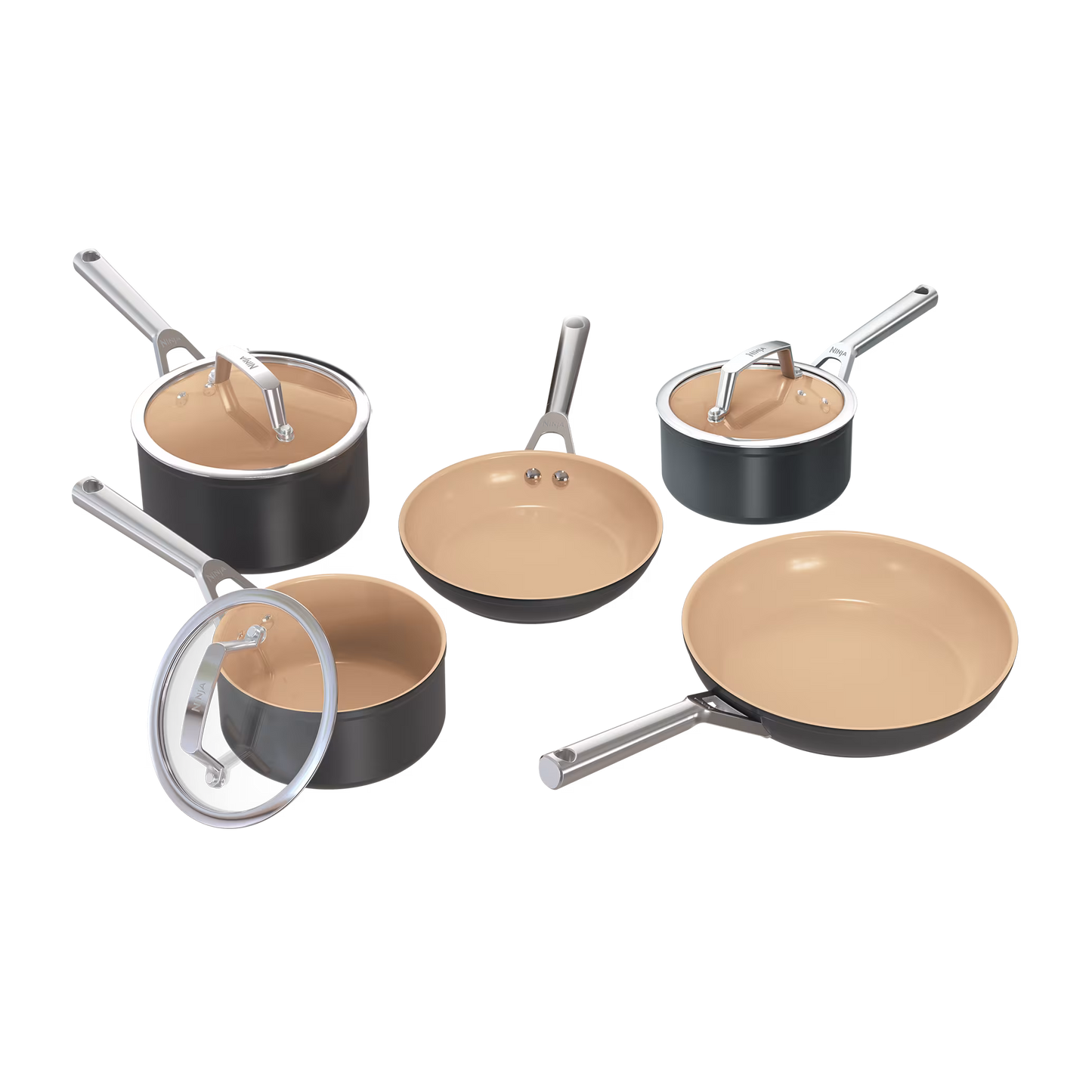 Ninja Extended Life Ceramic 5-teiliges Set mit Pfannen und Stieltöpfen CW95005EUI