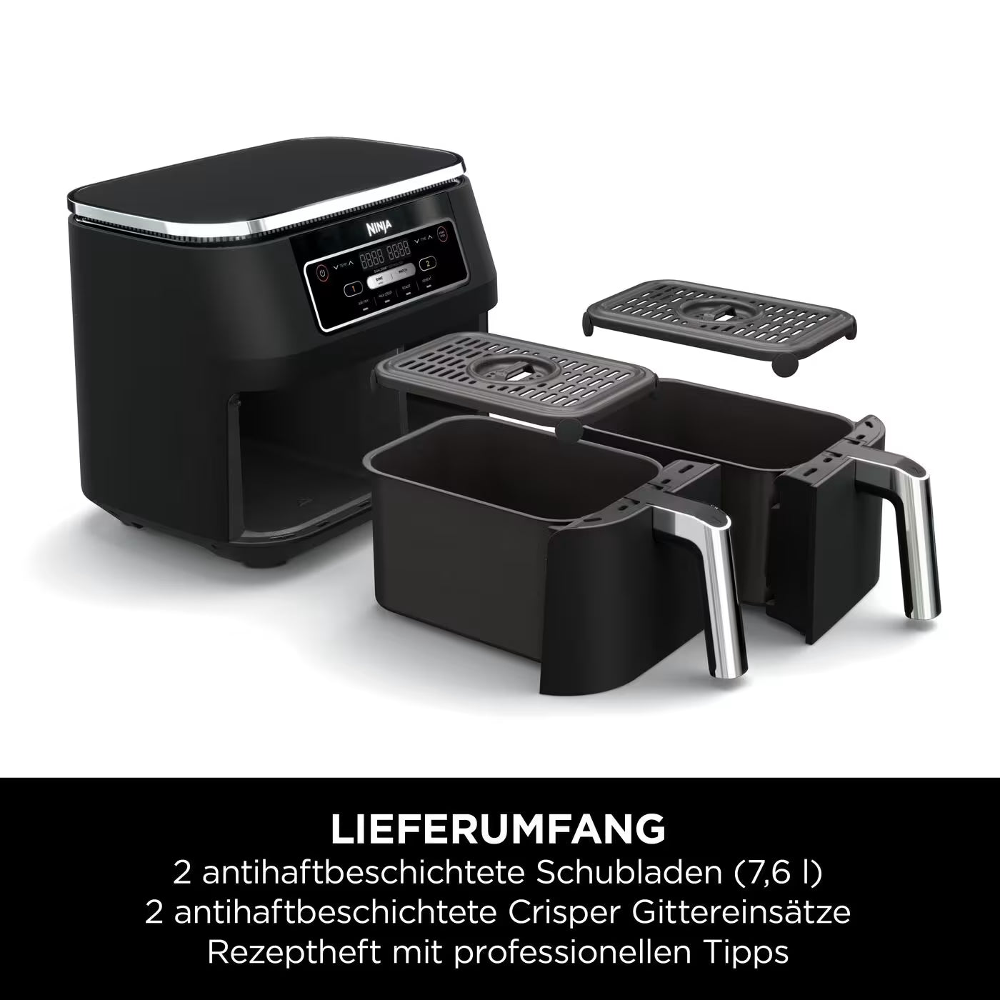 Ninja Foodi 4-in-1 Dual Zone Heißluftfritteuse 7,6 L