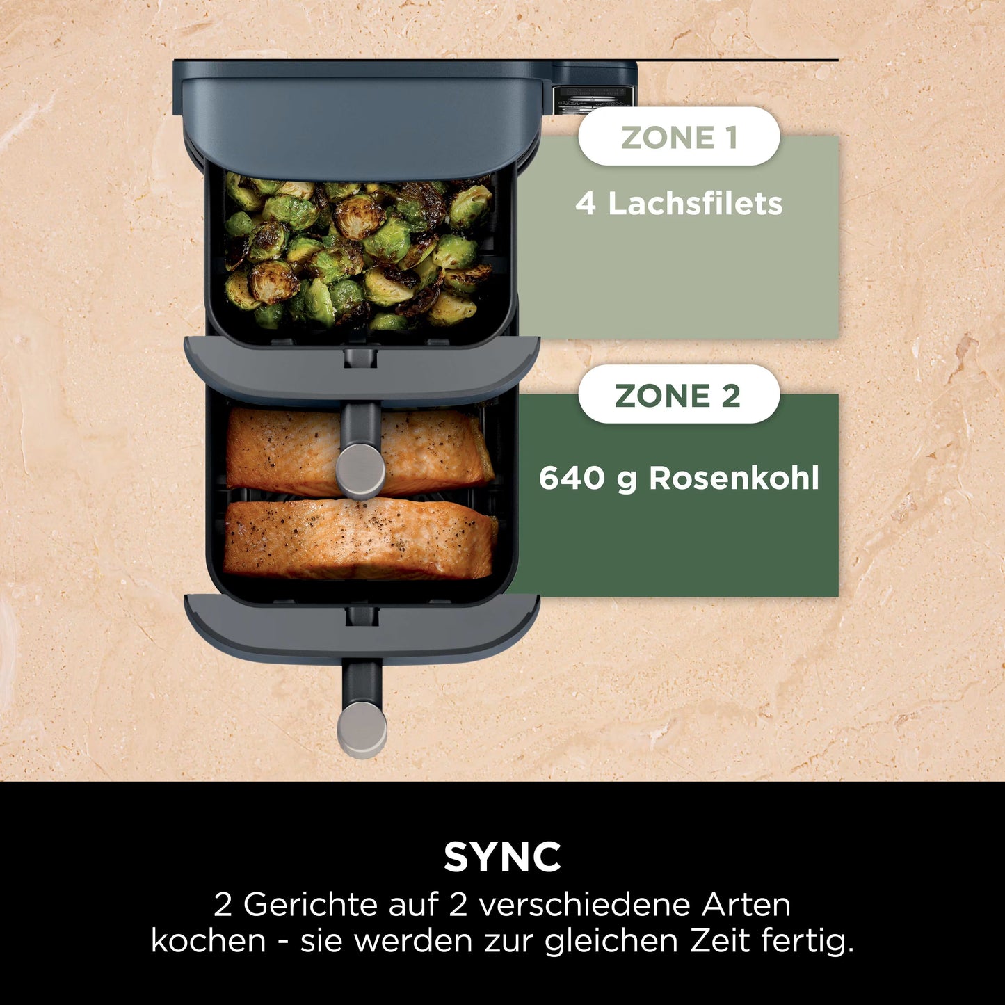 Ninja Double Stack XL 2-Ebenen Heißluftfritteuse 9,5 L
