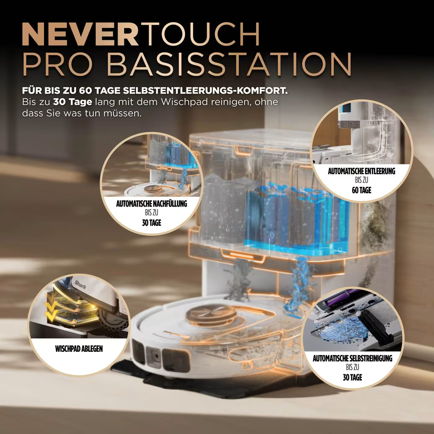 Shark PowerDetect NeverTouch Pro 2-in-1 Saug- und Wischroboter