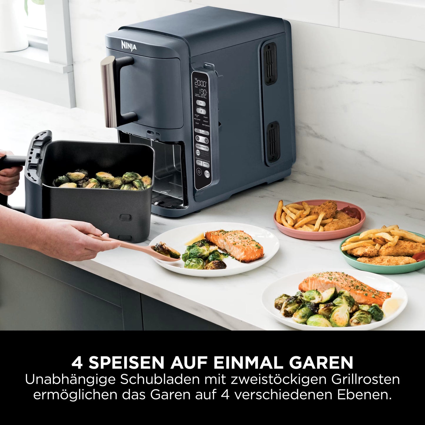Ninja Double Stack XL 2-Ebenen Heißluftfritteuse 9,5 L