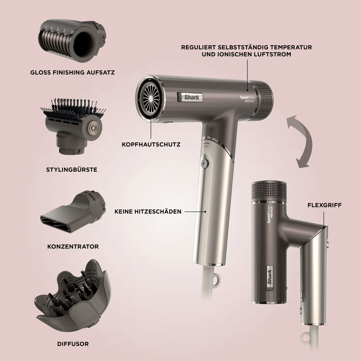 Shark SpeedStyle Pro FLEX – Stelle dein eigenes Haartrocknersystem zusammen