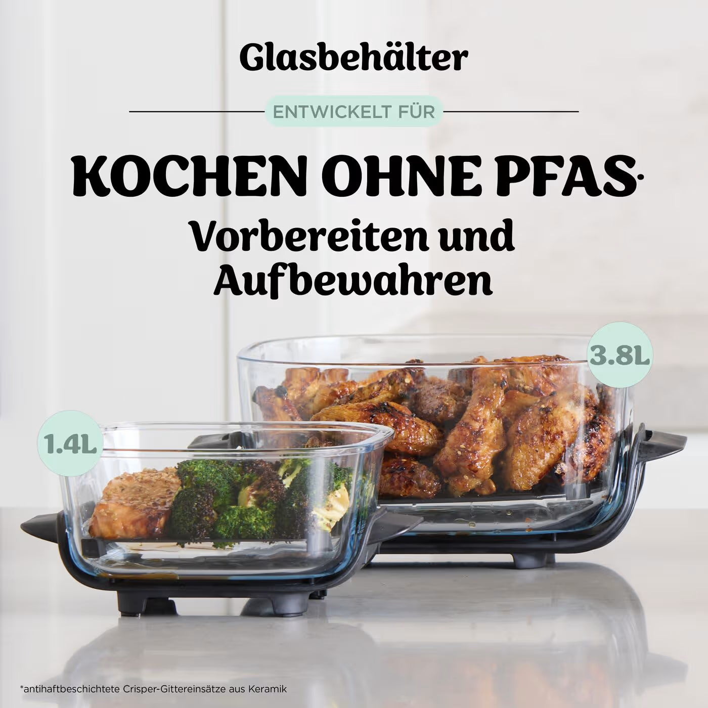 Ninja CRISPi 4-in-1 Tragbare Glas-Heißluftfritteuse