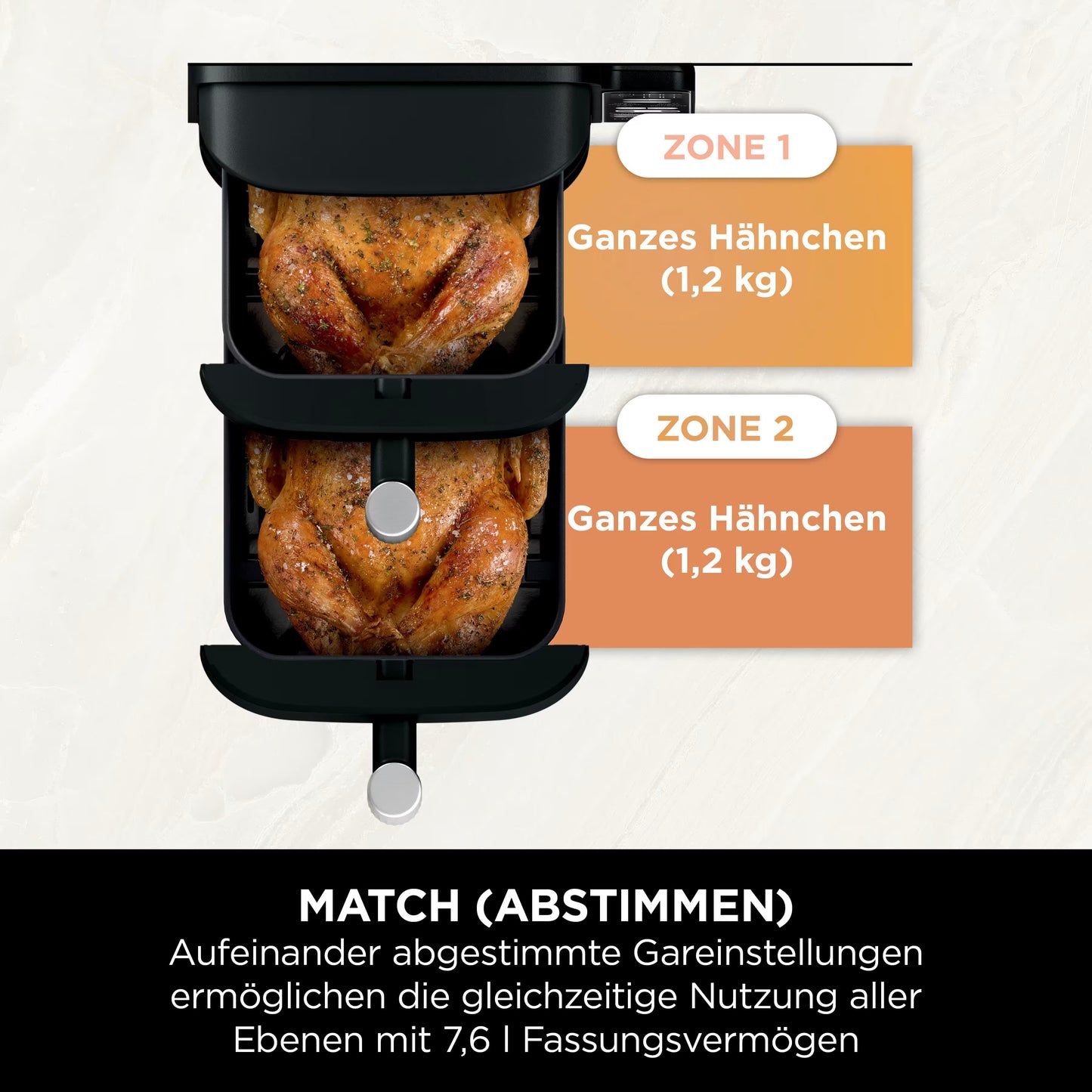 Ninja Double Stack 2-Ebenen Heißluftfritteuse 7,6 L
