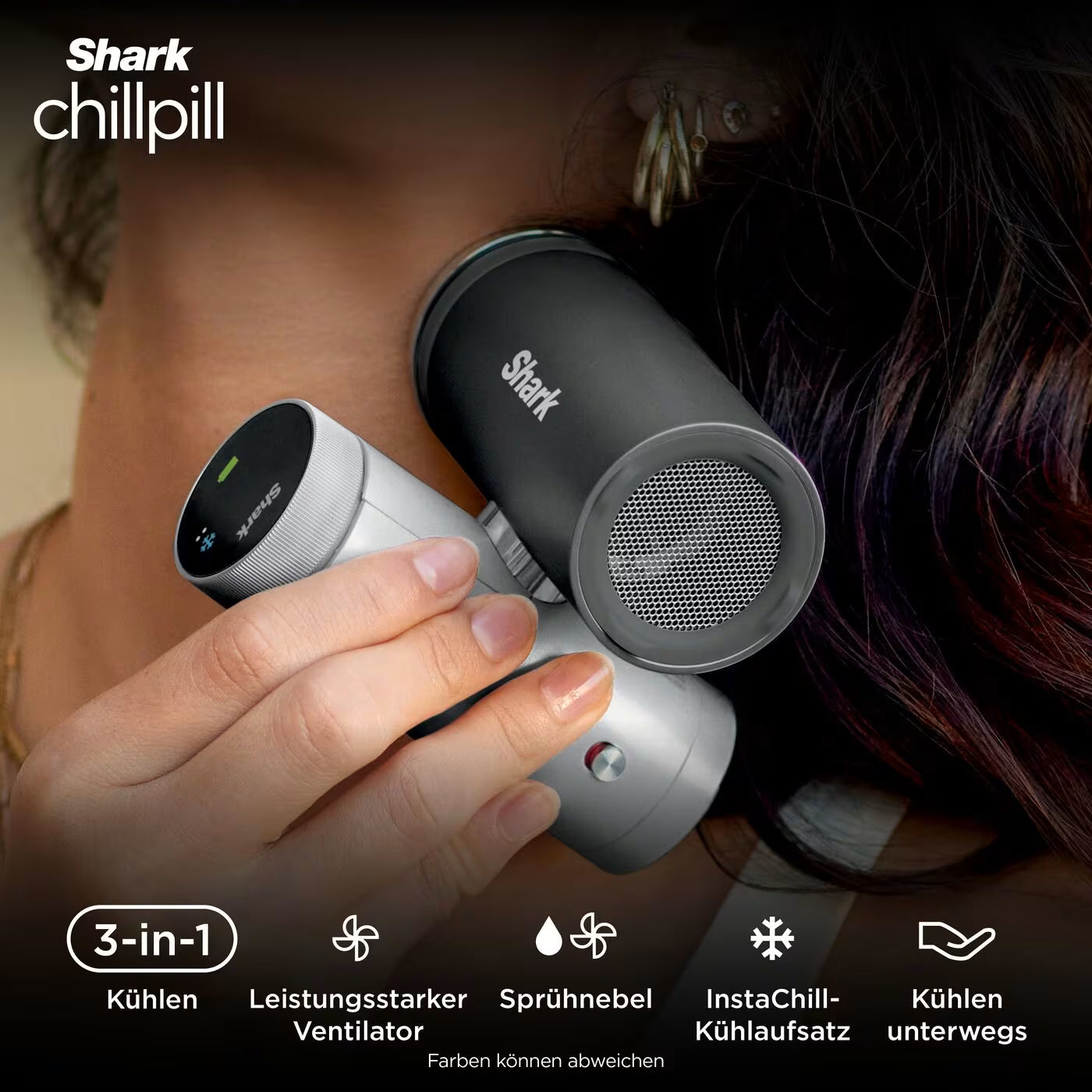 Shark ChillPill 3-in-1 Ventilator mit Sprühnebel – Hellblau