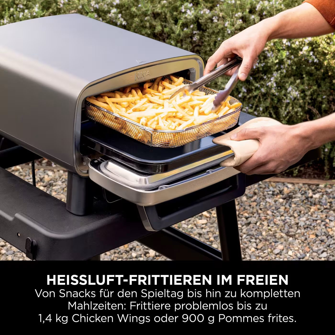 Ninja Artisan Outdoor-Elektro-Pizzaofen und Heißluftfritteuse