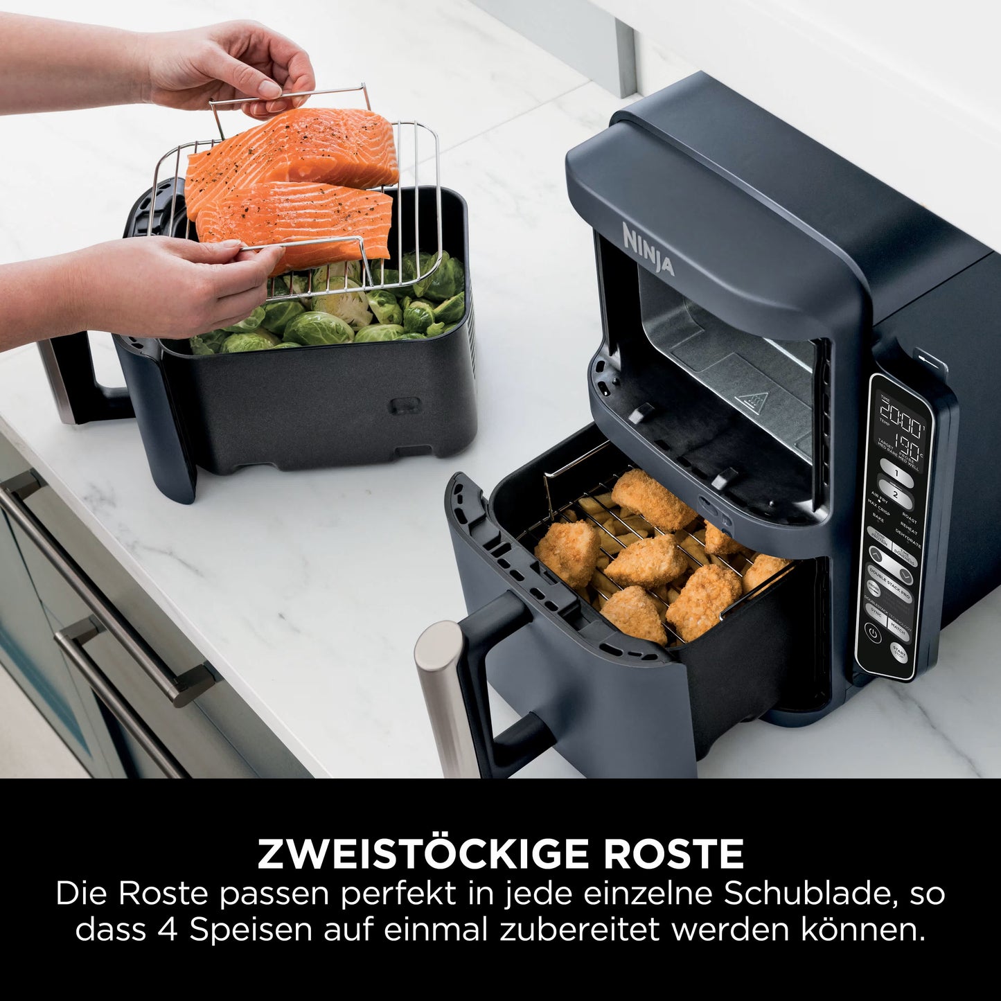 Ninja Double Stack XL 2-Ebenen Heißluftfritteuse 9,5 L