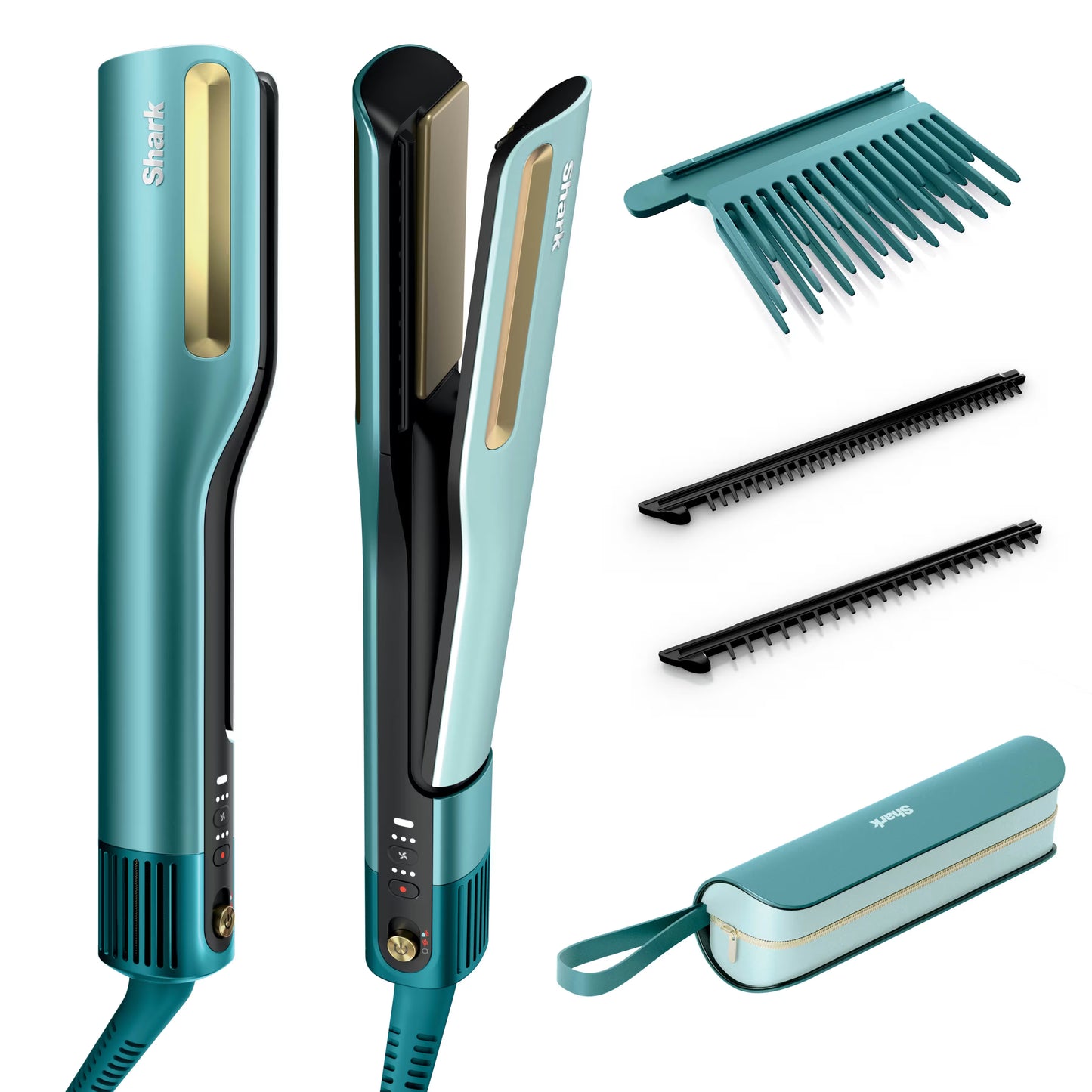 Shark SilkiPro Straight Glätteisen und Haartrockner - Blau