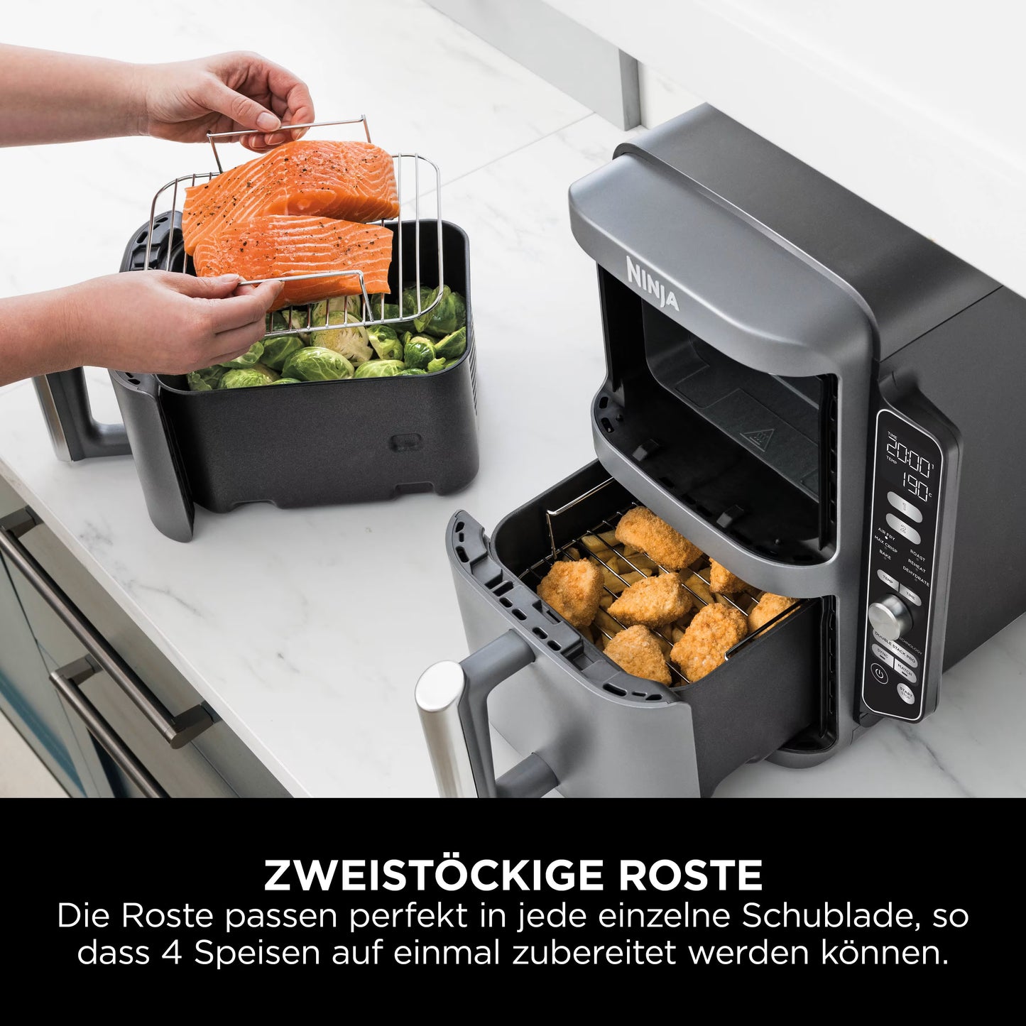 Ninja Double Stack XL 2-Ebenen Heißluftfritteuse 9,5 L